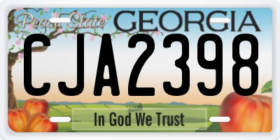 GA license plate CJA2398