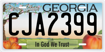 GA license plate CJA2399