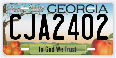 GA license plate CJA2402
