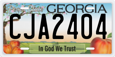 GA license plate CJA2404