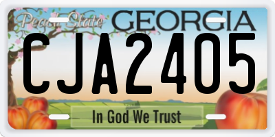 GA license plate CJA2405