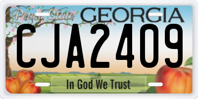 GA license plate CJA2409