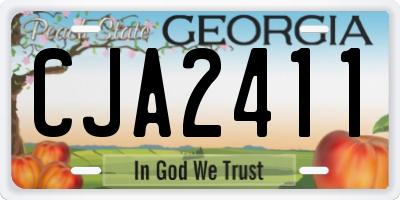 GA license plate CJA2411