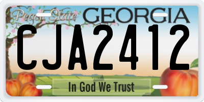 GA license plate CJA2412