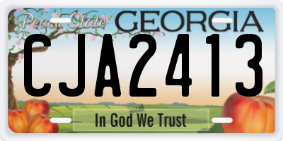 GA license plate CJA2413