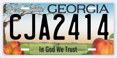 GA license plate CJA2414