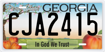 GA license plate CJA2415