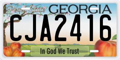 GA license plate CJA2416