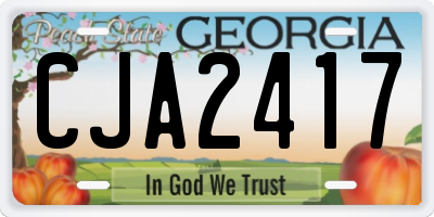 GA license plate CJA2417