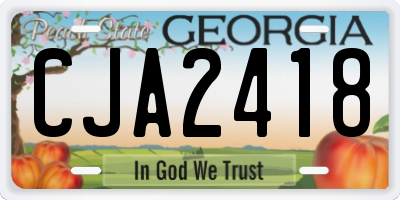 GA license plate CJA2418