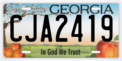 GA license plate CJA2419