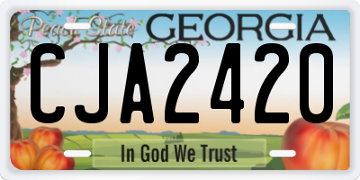 GA license plate CJA2420