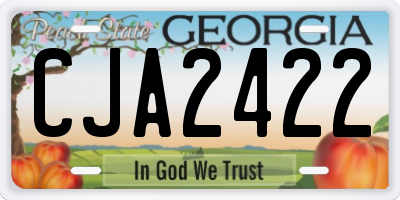 GA license plate CJA2422