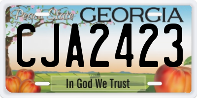 GA license plate CJA2423