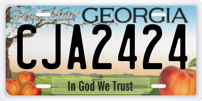 GA license plate CJA2424