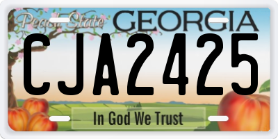 GA license plate CJA2425