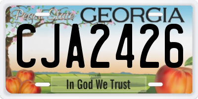 GA license plate CJA2426