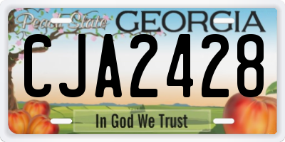 GA license plate CJA2428