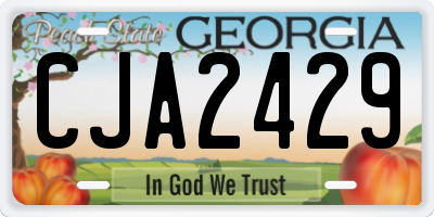 GA license plate CJA2429