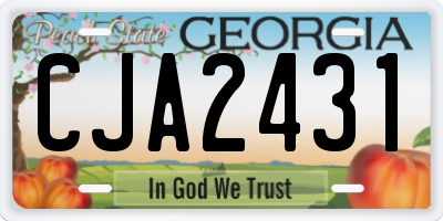 GA license plate CJA2431