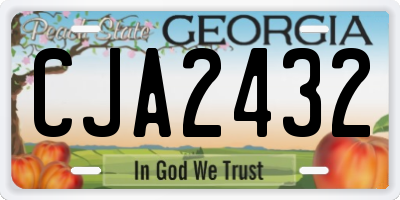 GA license plate CJA2432