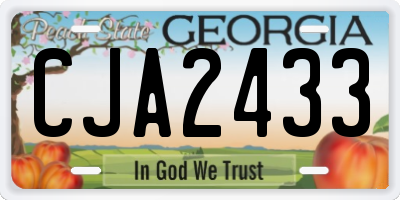 GA license plate CJA2433