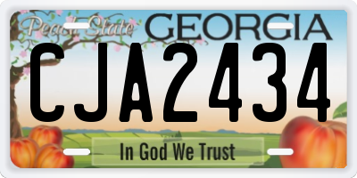 GA license plate CJA2434