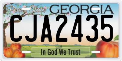 GA license plate CJA2435
