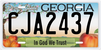 GA license plate CJA2437