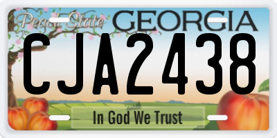 GA license plate CJA2438