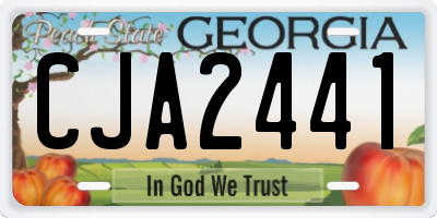 GA license plate CJA2441