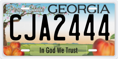 GA license plate CJA2444