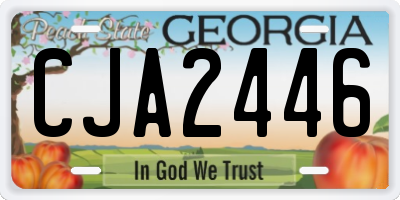 GA license plate CJA2446
