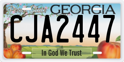 GA license plate CJA2447