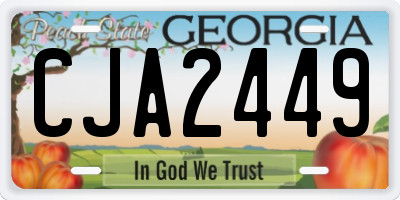 GA license plate CJA2449