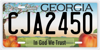 GA license plate CJA2450