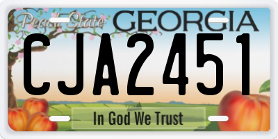 GA license plate CJA2451