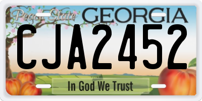 GA license plate CJA2452