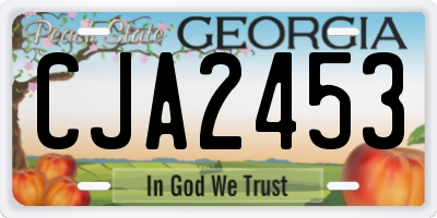 GA license plate CJA2453