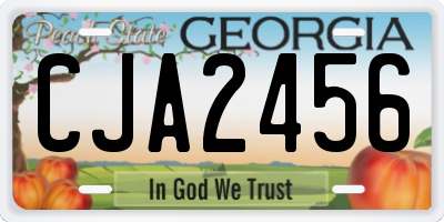 GA license plate CJA2456