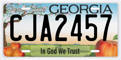 GA license plate CJA2457