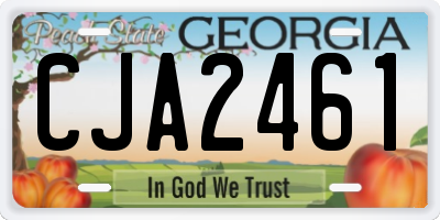 GA license plate CJA2461