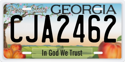 GA license plate CJA2462