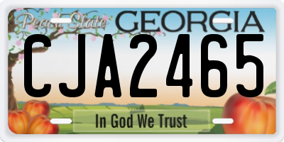 GA license plate CJA2465