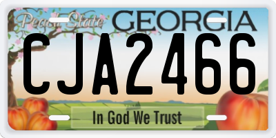 GA license plate CJA2466