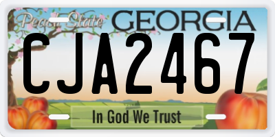 GA license plate CJA2467