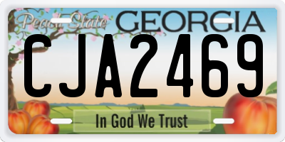 GA license plate CJA2469