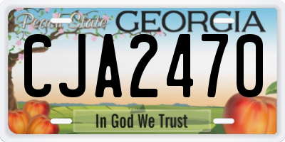 GA license plate CJA2470
