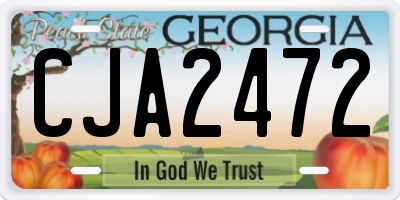 GA license plate CJA2472
