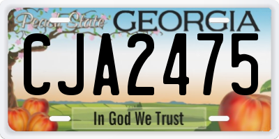 GA license plate CJA2475